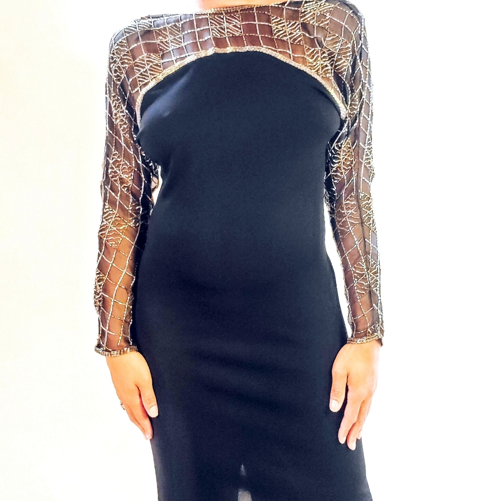 Veena Vintage Beaded Cocktail Dress - Picture 3 of 14